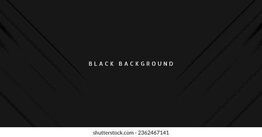 Black premium abstract background with dark geometric shapes. Very suitable for poster, banner, cover, advertisement, wallpaper and futuristic design concept