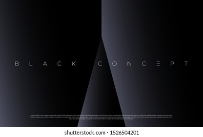 Black premium abstract background with luxury gradient geometric elements. Rich background for exclusive design. - Vector