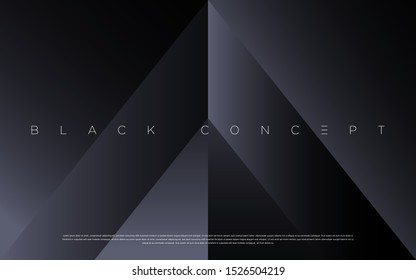 Black premium abstract background with luxury gradient geometric elements. Rich background for exclusive design. - Vector