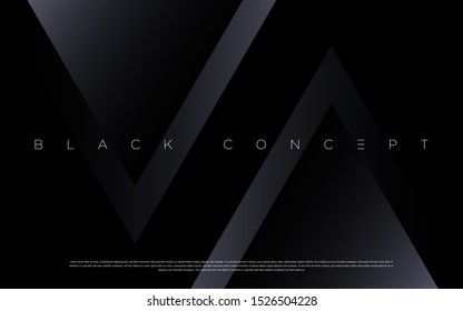 Black premium abstract background and luxury gradient geometric elements  Rich background for exclusive design     Vector