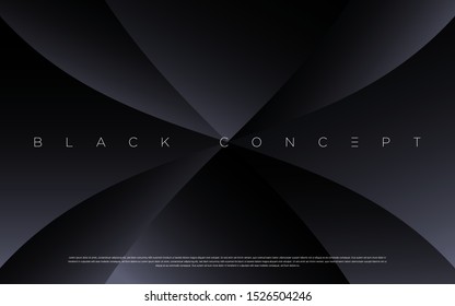 Black premium abstract background with luxury gradient geometric elements. Rich background for exclusive design. - Vector