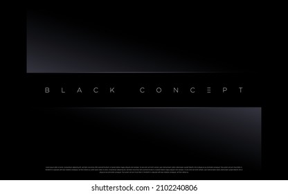 Black premium abstract background with luxury dark lines and darkness geometric shapes. Modern exclusive background for poster, banner, wallpaper and futuristic design concepts. Vector EPS
