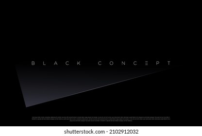 Fondo abstracto de color negro premium con líneas oscuras de lujo y formas geométricas de oscuridad. Moderno y exclusivo fondo para afiches, banner, papel pintado y conceptos de diseño futurista. EPS vectoriales
