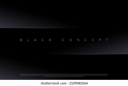 Black premium abstract background and luxury dark lines   darkness geometric shapes  Modern exclusive background for poster  banner  wallpaper   futuristic design concepts  Vector EPS
