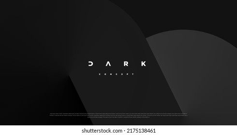 Black premium abstract background with luxury dark rounds and darkness geometric shapes. Modern exclusive background for poster, banner, wallpaper and futuristic design concepts. Vector EPS