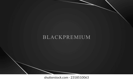 Fondo abstracto premium negro con líneas oscuras de lujo y formas geométricas de oscuridad