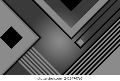 Fondo abstracto premium negro con elementos geométricos gradientes de lujo. Fondo rico para el diseño exclusivo.