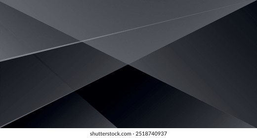 Fundo abstrato premium preto com linhas escuras de luxo e formas geométricas escuras. Fundo exclusivo moderno para cartaz, banner, papel de parede