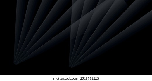 Fondo abstracto premium negro con líneas oscuras de lujo y Formas geométricas de oscuridad. Fondo exclusivo moderno para cartel, Anuncio, Fondo de pantalla