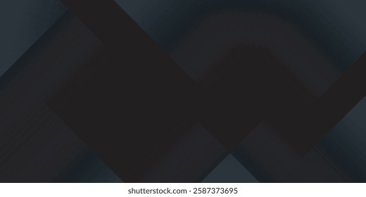 Black premium abstract background with luxury dark lines and darkness geometric shapes. Modern exclusive background for poster, banner, wallpaper and futuristic design concepts. Vector EPS 