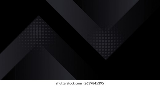 Black premium abstract background with luxury gradient geometric elements. Rich background for exclusive design. - Vector