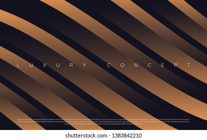 Black premium background with luxury dark gold bullion pattern and golden lines. Rich background for poster premium design. - Vector