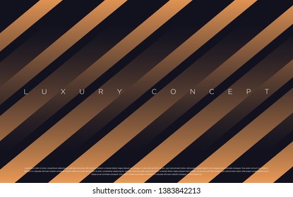 Black premium background with luxury dark gold bullion pattern and golden lines. Rich background for poster premium design. - Vector
