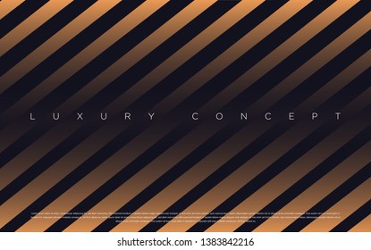 Black premium background with luxury dark gold bullion pattern and golden lines. Rich background for poster premium design. - Vector