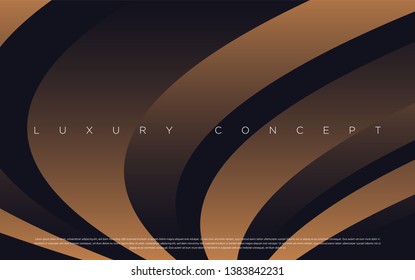 Black premium background with luxury dark gold bullion pattern and golden lines. Rich background for poster premium design. - Vector