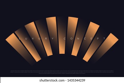 Black premium background with luxury dark gold bullion pattern and golden lines. Rich background for premium design. - Vector