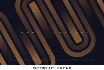 Black premium background with luxury dark gold bullion pattern and golden lines. Rich background for premium design. - Vector