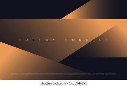 Fondo negro premium con lujosos patrones de lingotes de oro oscuro y líneas doradas. Fondo rico en diseño premium. - Vector