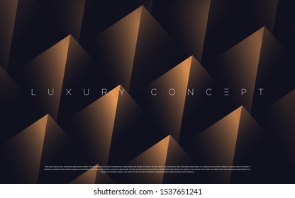 Black premium background and luxury dark golden geometric elements  Rich background for poster  banner  flyer  presentation  web design etc  Vector EPS
