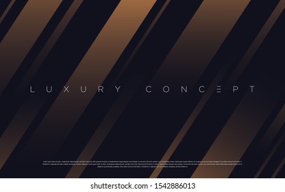 Black premium background with luxury dark golden geometric elements. Rich background for poster, banner, flyer, presentation, web design etc. Vector EPS