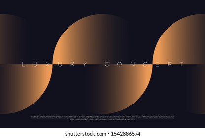 Black premium background with luxury dark golden geometric elements. Rich background for poster, banner, flyer, presentation, web design etc. Vector EPS