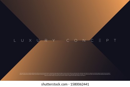 Black premium background with luxury dark golden geometric elements. Rich background for poster, banner, flyer, presentation, web design etc. Vector EPS