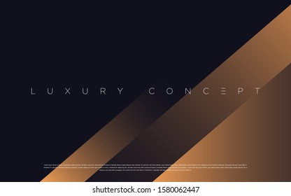 Black premium background with luxury dark golden geometric elements. Rich background for poster, banner, flyer, presentation, web design etc. Vector EPS