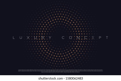 Black premium background with luxury dark golden geometric elements. Rich background for poster, banner, flyer, presentation, web design etc. Vector EPS