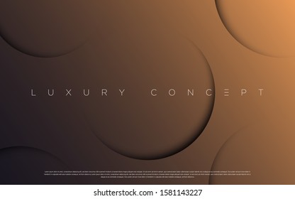 Black premium background with luxury dark golden geometric elements. Rich background for poster, banner, flyer, presentation, web design etc. Vector EPS