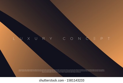 Black premium background with luxury dark golden geometric elements. Rich background for poster, banner, flyer, presentation, web design etc. Vector EPS