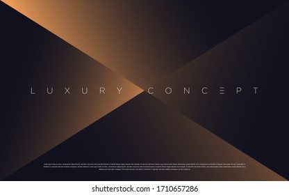 Black premium background with luxury dark golden geometric elements. Rich background for poster, banner, flyer, presentation, web design etc. Vector EPS