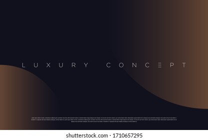 Black premium background with luxury dark golden geometric elements. Rich background for poster, banner, flyer, presentation, web design etc. Vector EPS