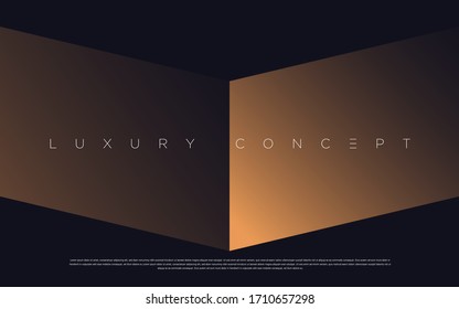 Black premium background with luxury dark golden geometric elements. Rich background for poster, banner, flyer, presentation, web design etc. Vector EPS