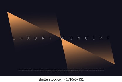 Black premium background with luxury dark golden geometric elements. Rich background for poster, banner, flyer, presentation, web design etc. Vector EPS