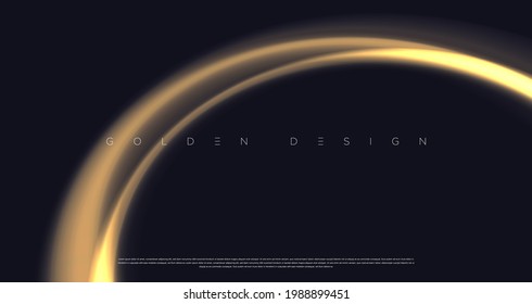 Black premium background with luxury dark golden geometric elements. Rich background for poster, banner, flyer etc. Vector EPS