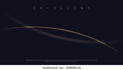 Black premium background with luxury dark golden, lines, stripes, circles and geometric elements. Simple background for poster, banner, website, flyer etc. Vector EPS 10