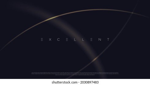 Black Premium Background With Luxury Dark Golden, Lines, Stripes, Circles And Geometric Elements. Simple Background For Poster, Banner, Website, Flyer Etc. Vector EPS 10
