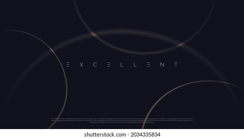 Black premium background with luxury dark golden, lines, stripes, circles and geometric elements. Simple background for poster, banner, website, flyer etc. Vector EPS 10