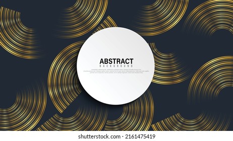Fondo negro premium con lujosos elementos geométricos dorados oscuros. Fondo rico para póster, banner, volante, etc. Vector EPS