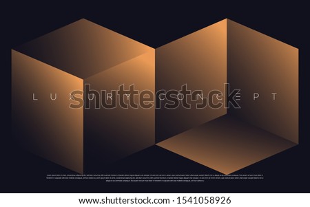 Black premium background with luxury dark golden geometric elements. Rich background for poster, banner, flyer, presentation, web design etc. Vector EPS