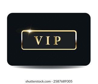 Black premium card for VIP clients with gold metal texture.Vector illustration	