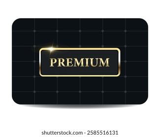 Black premium card for VIP clients.Vector illustration with gold label	