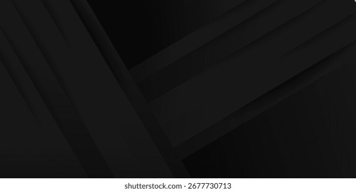 Fondo abstracto de línea diagonal premium negro con sombra dinámica. Ilustración vectorial. Eps10