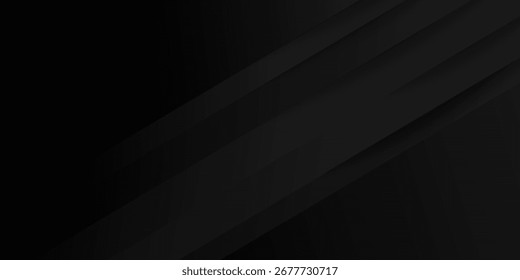 Fondo abstracto de línea diagonal premium negro con sombra dinámica. Ilustración vectorial. Eps10