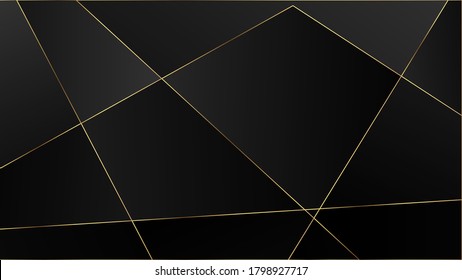 Black Premium Polygon Texture. Silver Rich VIP Geometric Celebration Background. Gold Lines Triangular Luxury Poster. Crystal Triangle Black Luxury Wallpaper. Elegant Dark Platinum Chic Shapes Frame