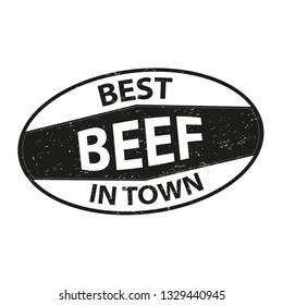 black premium quality delicious beef made fresh isolated rubber stamp tag