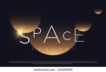Black premium space background with luxury dark globes. Rich background for poster premium design.