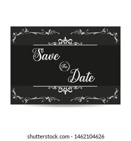 black premium wedding invitation cover