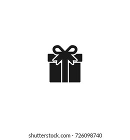 black present box with  ribbon. simple icon isolated on white background. present sign. flat vector Illustration. Good for web and mobile design. holiday shopping