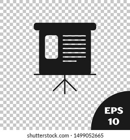 Black Presentation financial business board with graph, schedule, chart, diagram, infographic, pie graph icon isolated on transparent background.  Vector Illustration